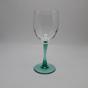 Luminarc Green Stem Glass Goblet Elegant Clear Glassware France
